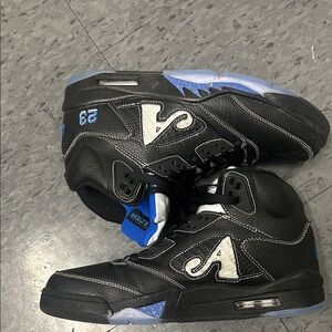 Black and Blue Basketball High-Top Sneakers - Unbranded